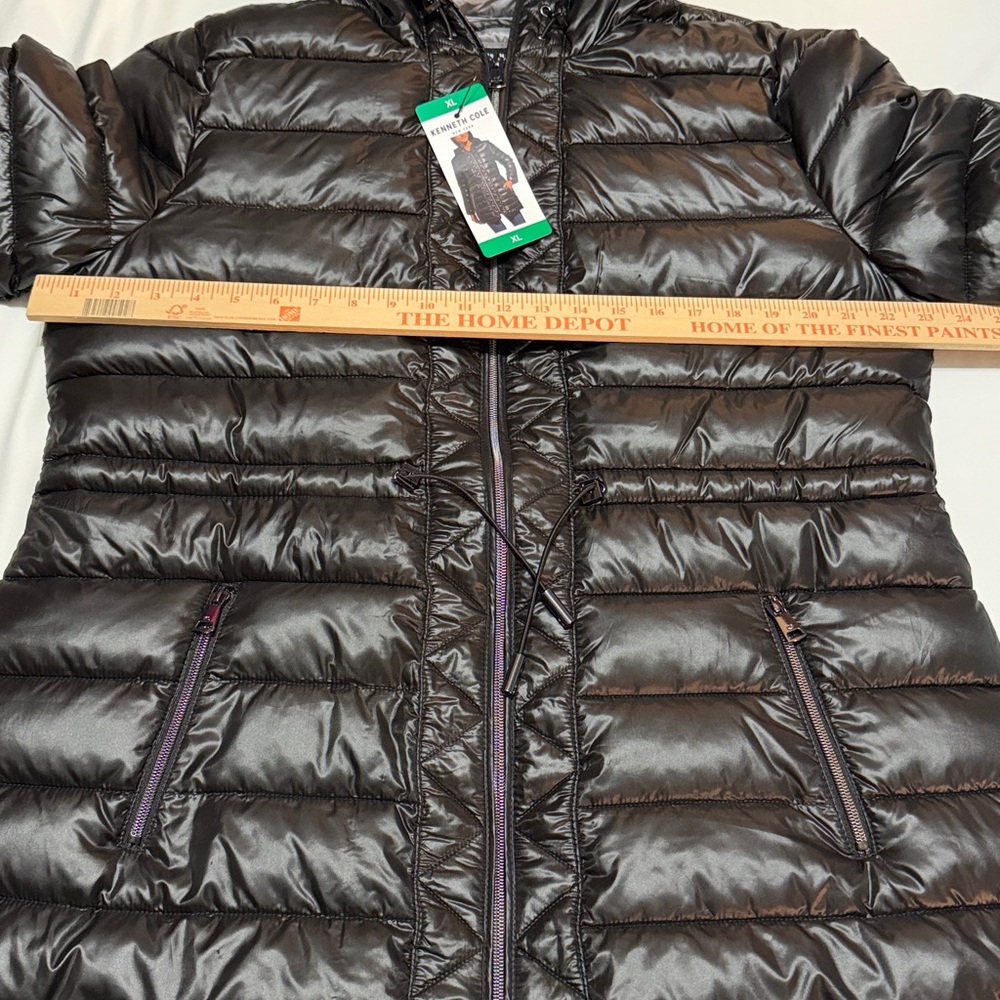 Kenneth Cole New York Full Zip Puffer Jacket with Hood Black Size XL - Picture 13 of 16